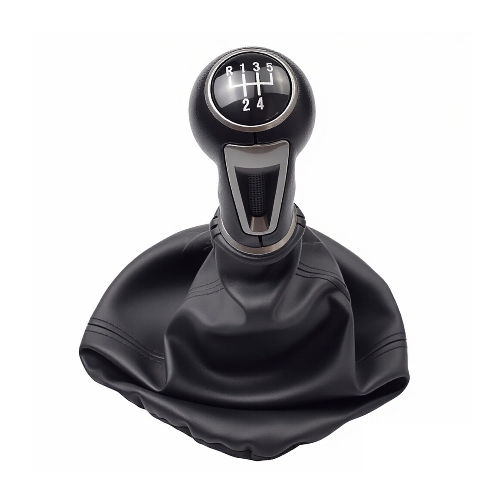Qmtvfsrh R5-Speed Car Gear Shift Knob Manual 5/6 Speed Gear Shift Knob Gaiter Boot For Seat For Ibiza Iv Gear Stick Shifter Lever Handball Black Cover(R5-Speed)