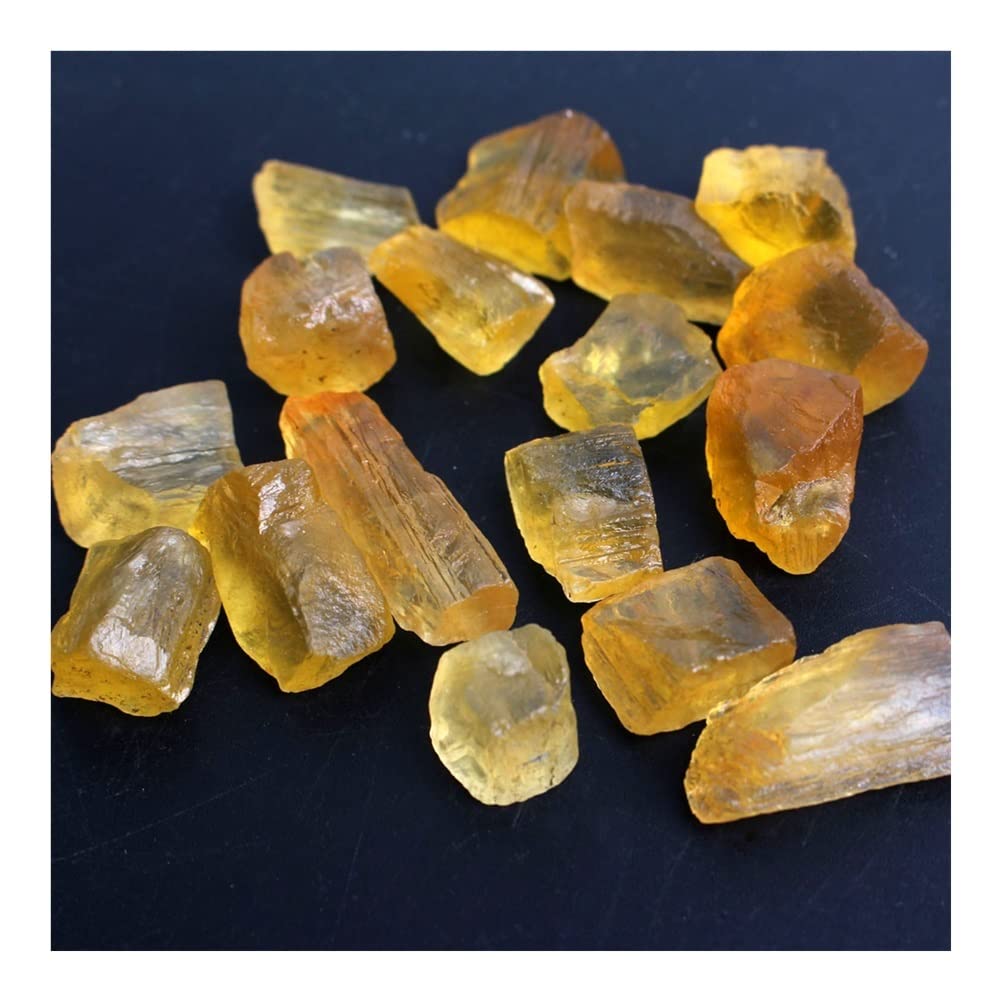 Surowy naturalny kryształ 30 g naturalny surowy żółty fluoryt, surowy kamień kryształowy, odłamki kamienia kwarcowego, ozdoby, okaz skalny, prezent zrób to sam, odpowiednie do kolekcji domowych