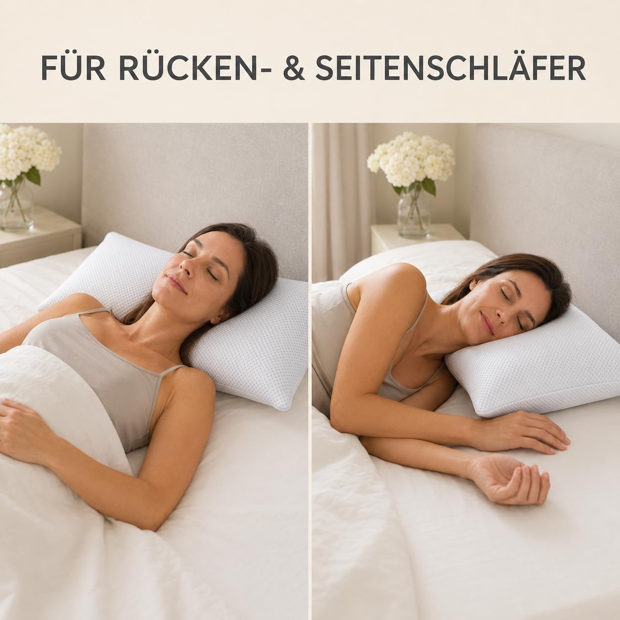 Orthopädisches Nackenstützkissen 12 cm – Visco Gel Memory Foam Halsstützkissen 70×35 cm – ergonomisches Schlafkissen für Rücken- & Seitenschläfer, druckentlastend, waschbarer Bezug