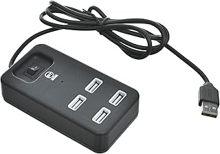 ST P-1601 4-Port USB Hub Adapter – Supports 1TB HDD, 1.2m Cable, Black & White, Stylish Design