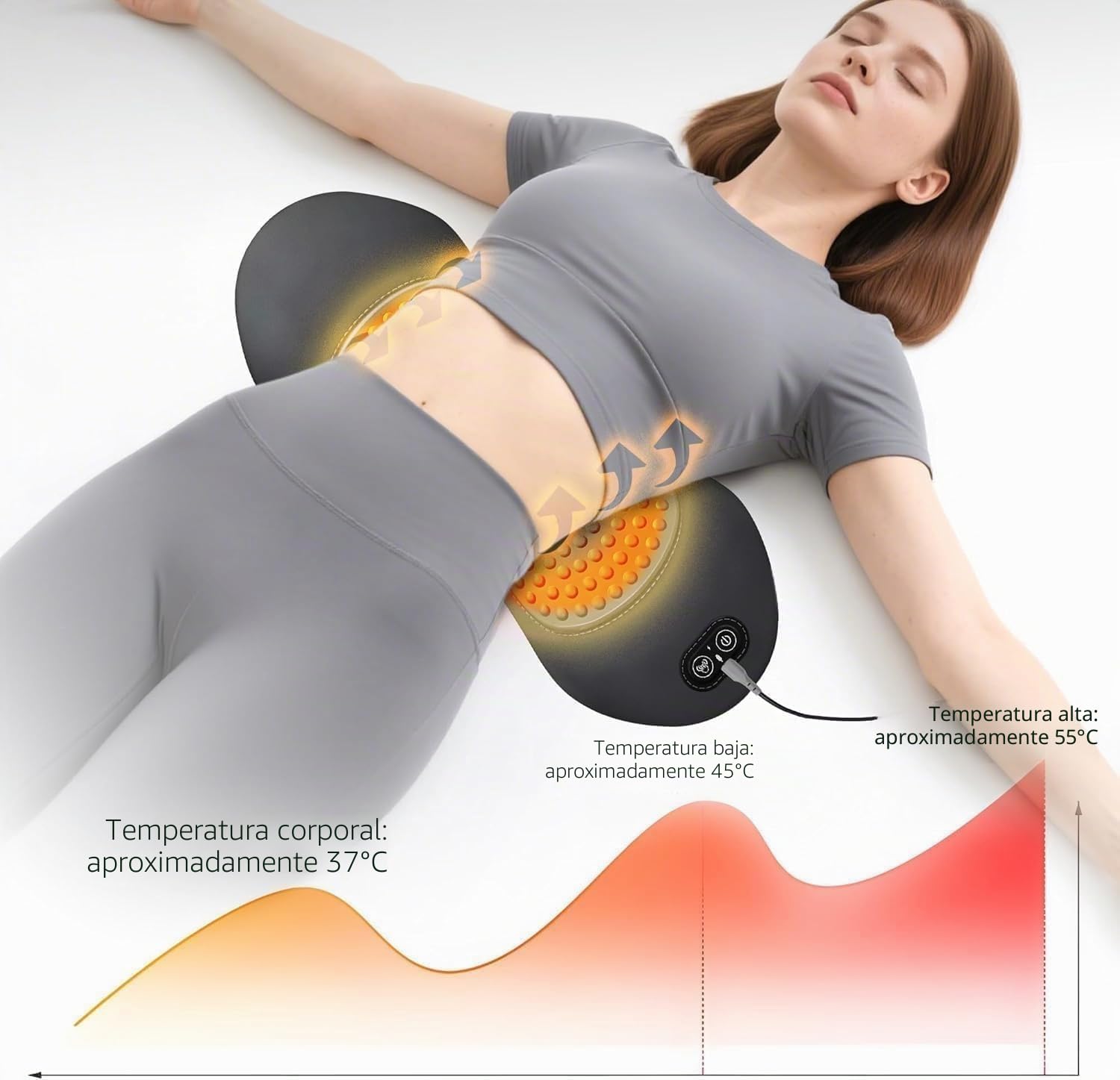 Terapia de espalda Theraback 3 en 1, nuevo masajeador de espalda Theraback 3 en 1 para alivio del dolor, masaje para ciática con tracción, vibración y calor (Black)