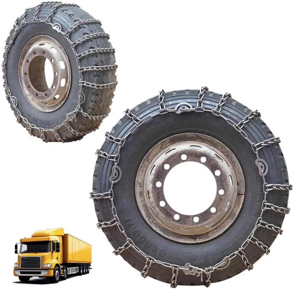 9mm Set of 2 Heavy Duty Snow Chains for Suvs and Cars Skid Traction Chains High Strength Manganese Emergency Use for Tire Reliable in Sandy road 12R22.5 2pcs 295/80R22.5