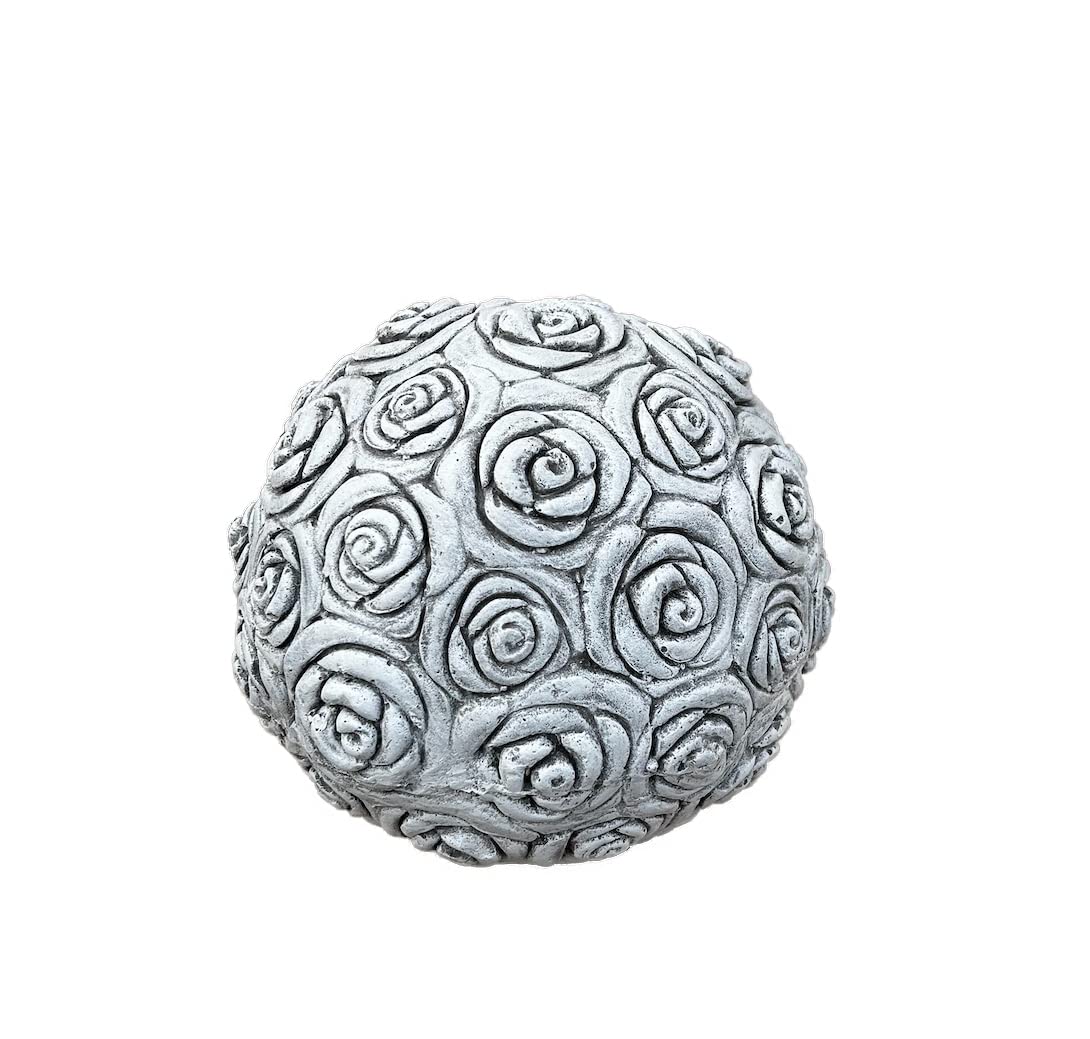 stoneandstyle Steinfigur Steinkugel Rosenball frostfest Steinguss ca. 12,1 kg