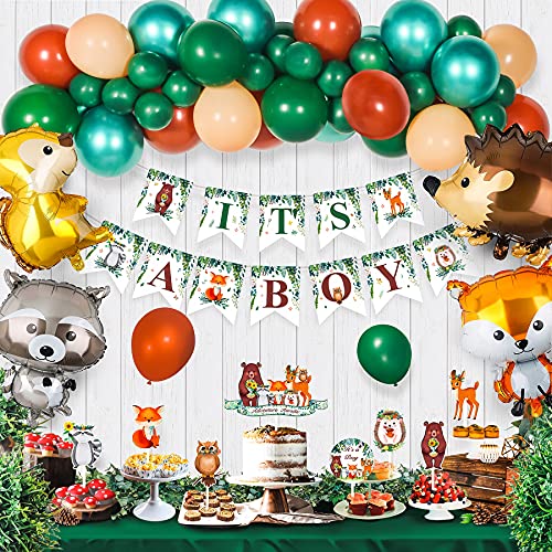 Woodland Baby Shower Decorations for Boy Woodland Theme Baby Shower Party Supplies Kit Woodland Creatures Baby Shower Banner