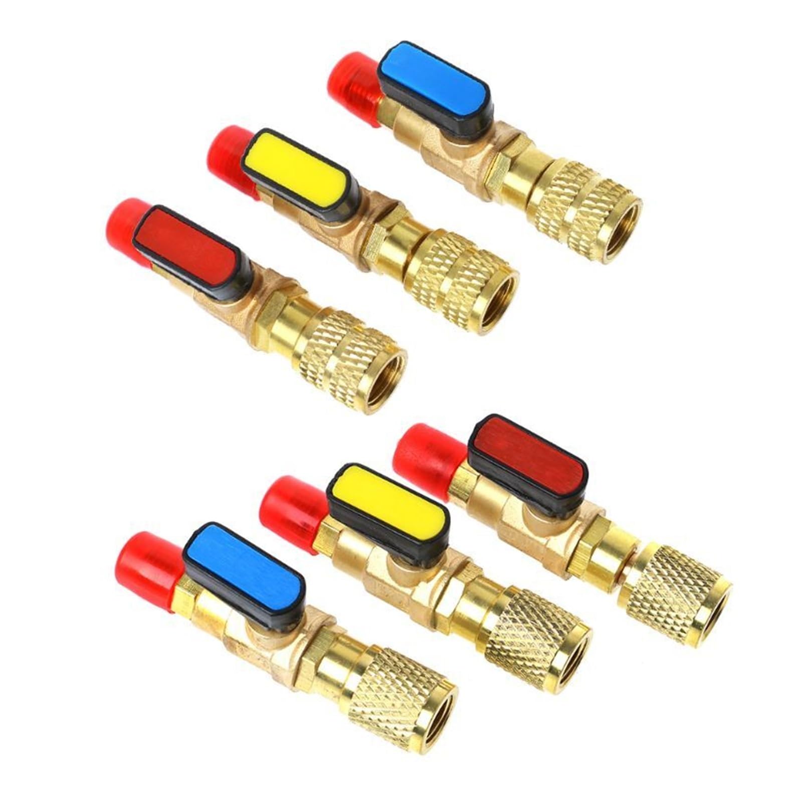 Vanne à Sphère, Vanne à Boisseau sphérique Droite en Laiton 1/4 "mâle à 1/4" Femelle tuyaux de Charge de réfrigérant Accessoires de collecteur A/C