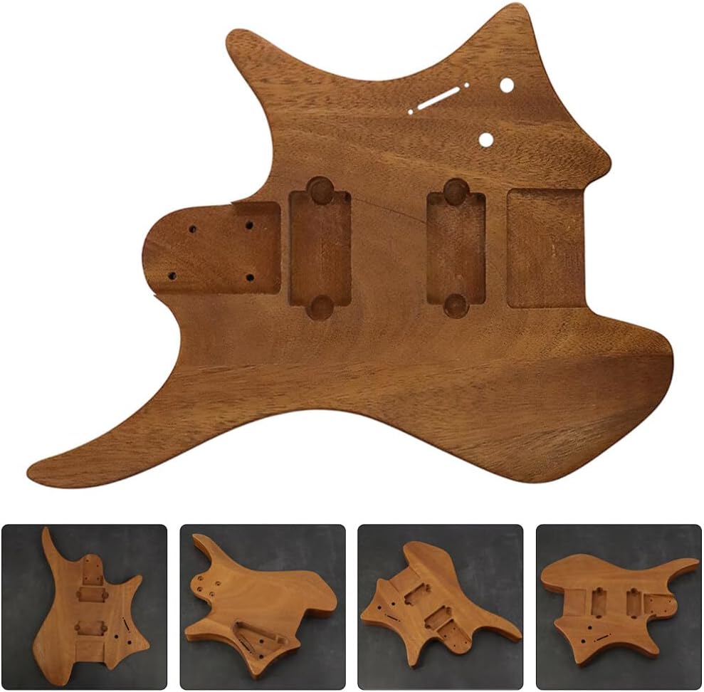 Abaodam Electric Guitar Unfinished Hollow Body Replacement Sturdy Material Compatible Music Genres Easy Installation Comfortable Grip