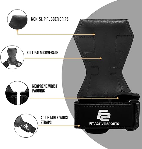 Miniatura 3 de Fit Active Sports Puños suaves de peso muerto para levantamiento de pesas, levantamiento de potencia, peso muerto, filas y dominadas, muñequeras