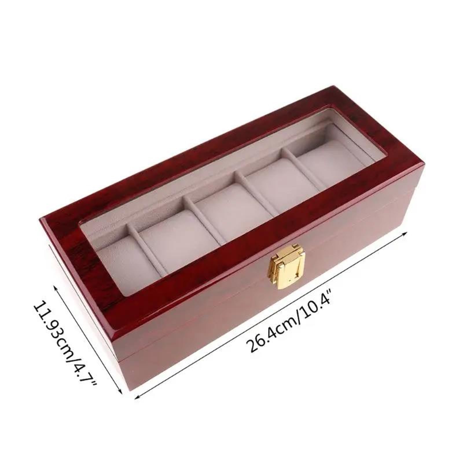Collar Organizador Organizador Viaje por estuche con tapa de vidrio para hombres Wome 5 Slot Reloj Duración Caja de almacenamiento Joya Colina de joyas (10*5*5 cm) Joyero de joyería de joyería de