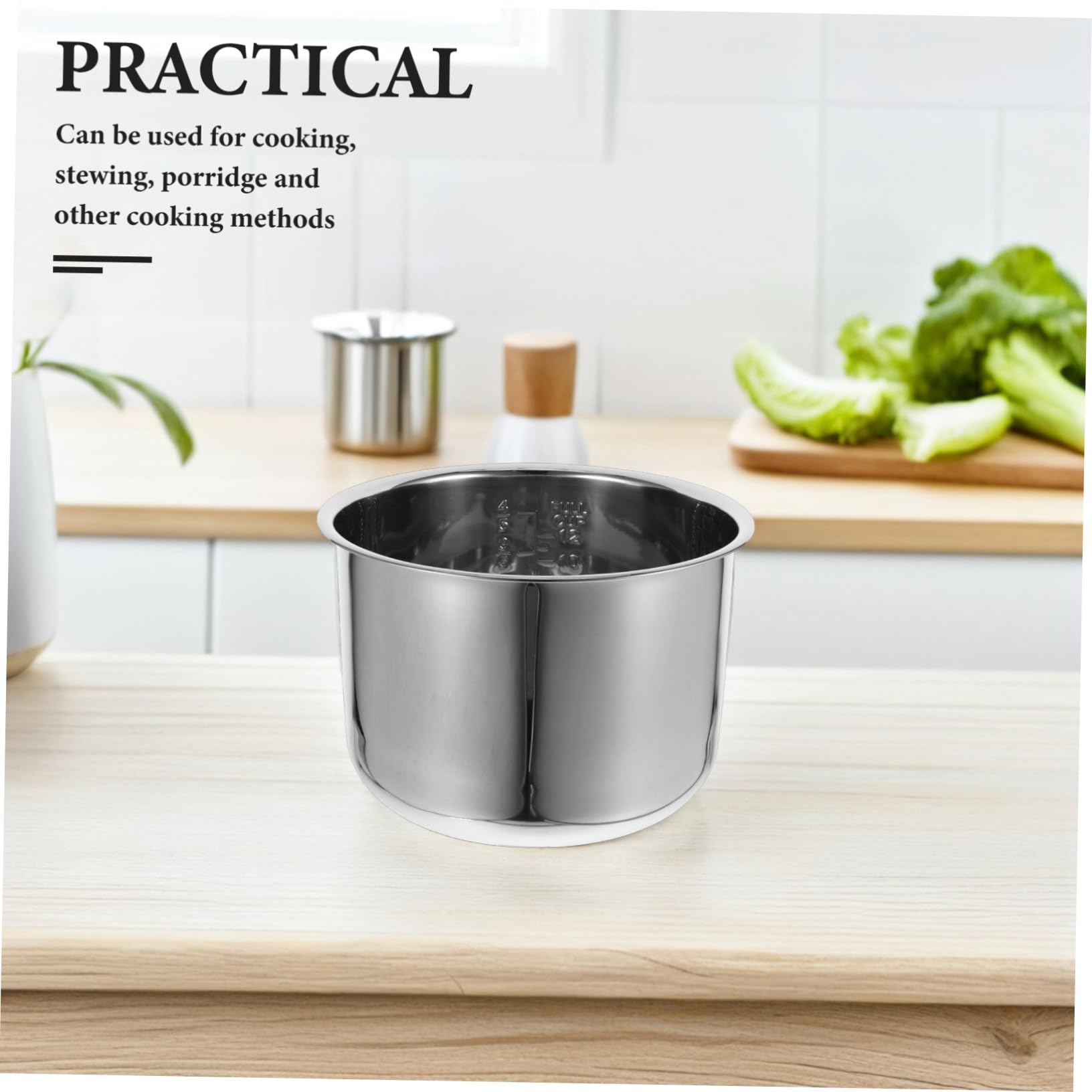 STOBAZA Potilla Interna De Cocción De Cocción De Cocción De Arroz con Escala 6l Reemplazar Aroma A La Olla Aroma Olla Interior Olla De Acero Inoxidable Olla Suministros Eléctricos
