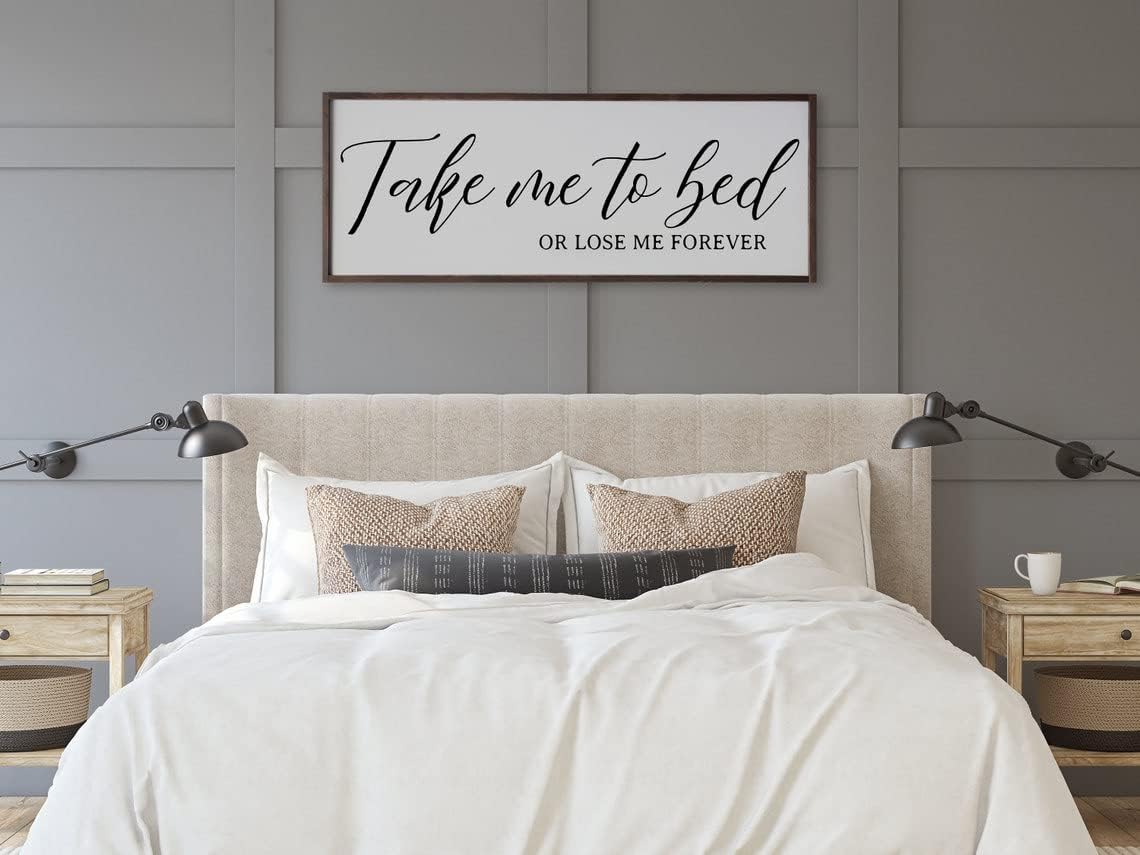 NATVVA Canvas Picture Take Me To Bed Or Lose Me Forever Wall Art Canvas Painting Artwork for Bedroom Over Bed Decor Wedding Gift Unframed