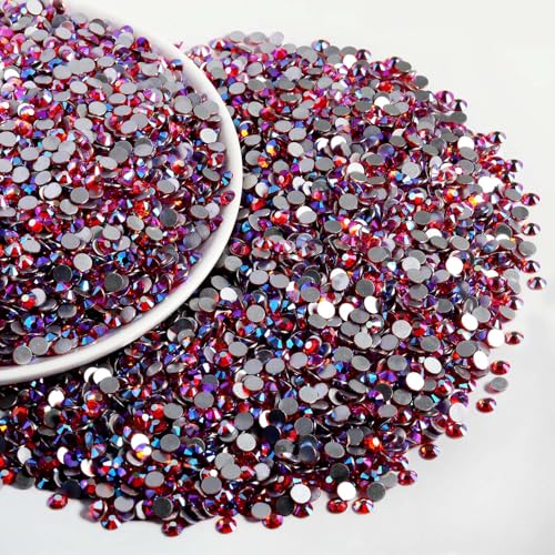 Image of Beadsland Flat Back Crystal Rhinestones Bulk, Hyacinth AB, SS16, 14400pcs | Flatback Glass Gems for Nails Crafts Clothes DIY Decoration, Glue Fix, 3.8-4.0mm,Orange AB