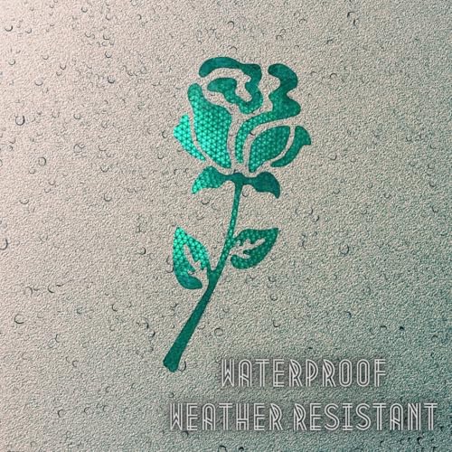 Image of High-Intensity Grade Reflective Rose Car Decal, Customizable, Multiple Colors and Size Options, Green, 6inches