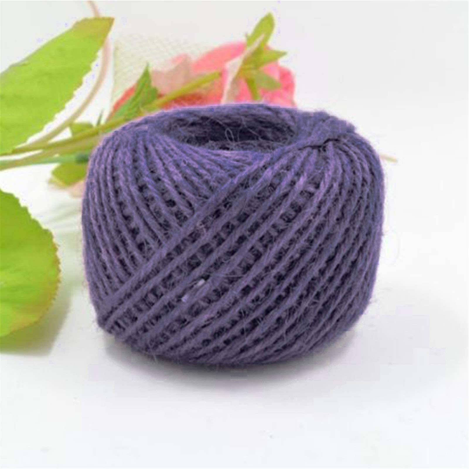 Zkenshan-Natural Jute Twine 50M Burlap Natural Fiber Jute Twine Rope String Knitting Sweater Textile Craft DIY Supplies Clothes Decor, Natural Jute Fiber (Color : Purple)