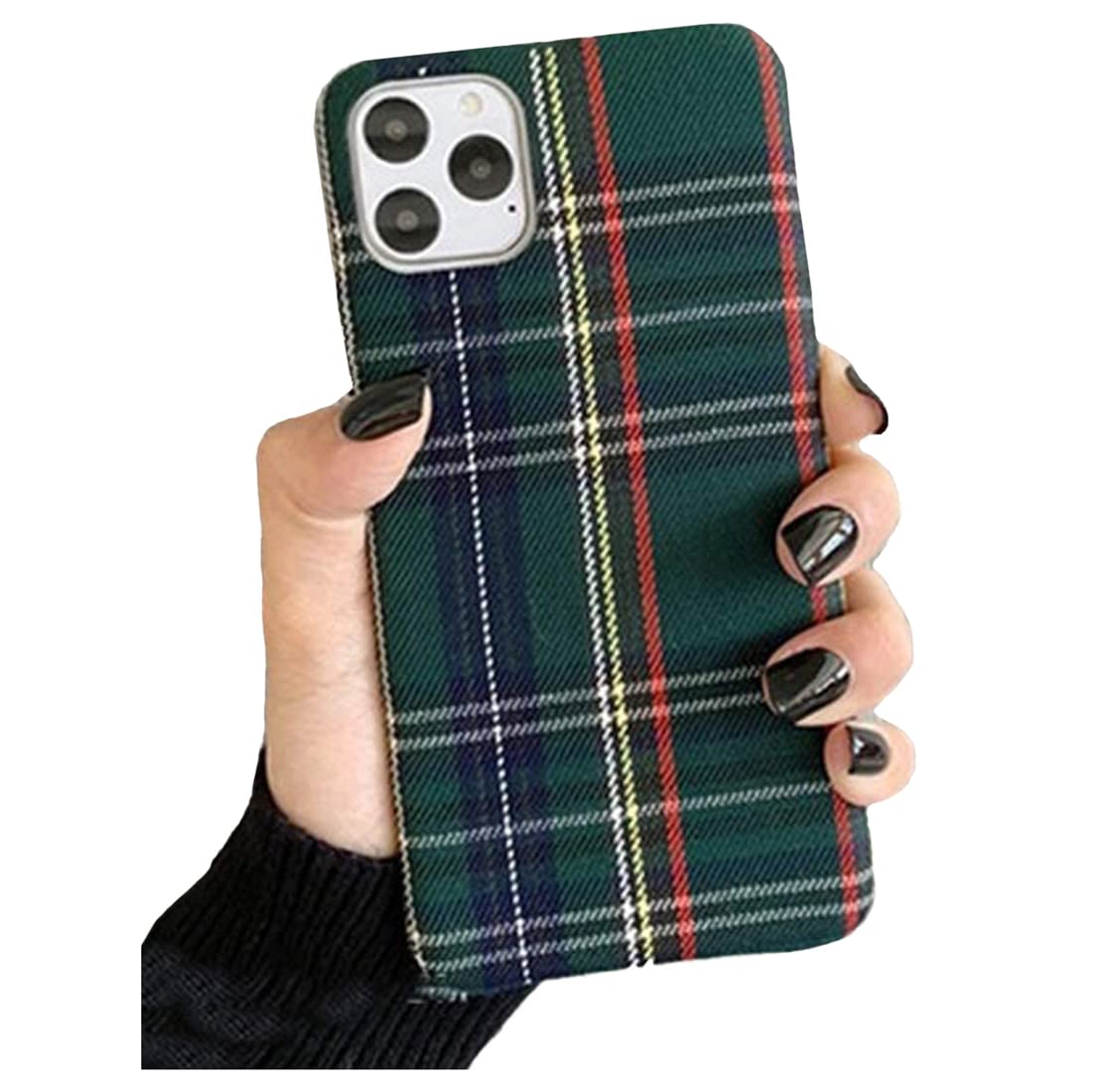 Housse flanelle iPhone 13 Pro de qualité supérieure en tissu peluche vert - 7