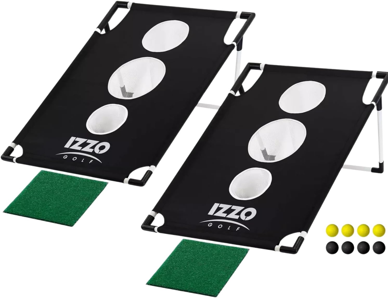 Izzo Golf Pong Cornhole Set - Indoor or Outdoor Golf Chipping Game - Golf Gift for Adults