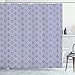 Produktbild ABAKUHAUS Anker Duschvorhang, Geometrische Küsten Entwurf, Personenspezifisch Druck inkl.12 Haken Farbfest Dekorative mit Klaren Farben, 175 x 180 cm, Violette Blaue Dunkle Korallen weiß