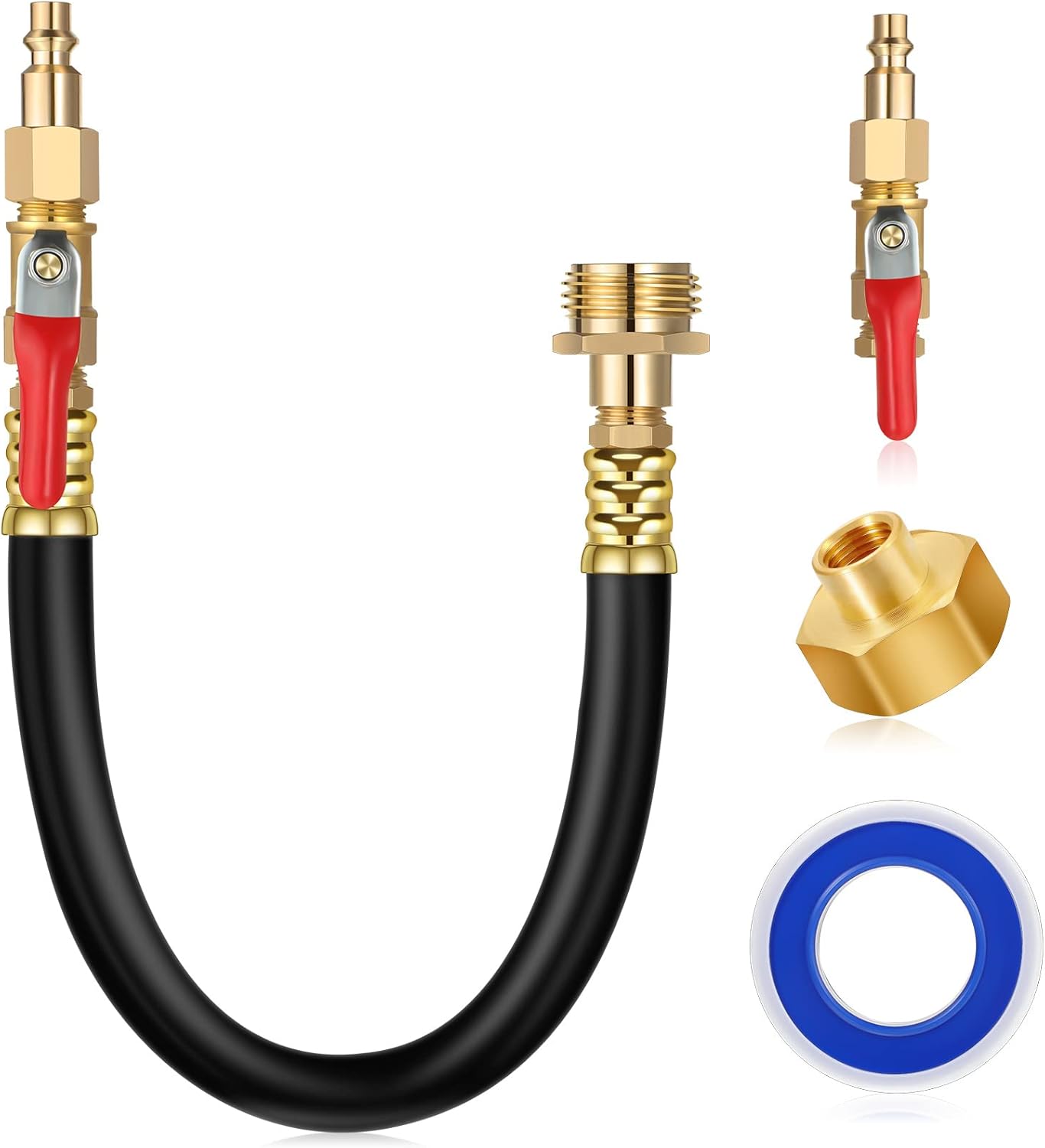 Queekay RV Winterizing Kit Sprinkler with Shut Off Valve, 16 Inch Air