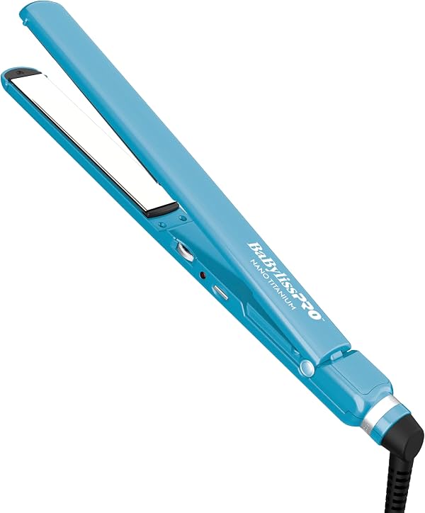 BabylissPRO Nano Titanium Ultra-Thin alisador de cabello, plancha profesional con placas extendidas de 5 pulgadas para un alisado más rápido, para todo tipo de cabello, 1 pulgada