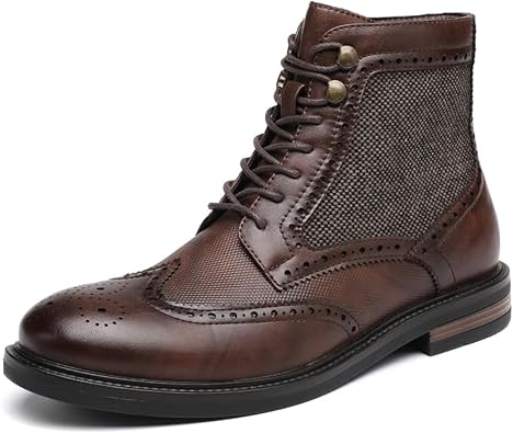DECARSDZ Mens Fashion Lace-up Dress Casual Chukka Boots for Men Zipper Boot