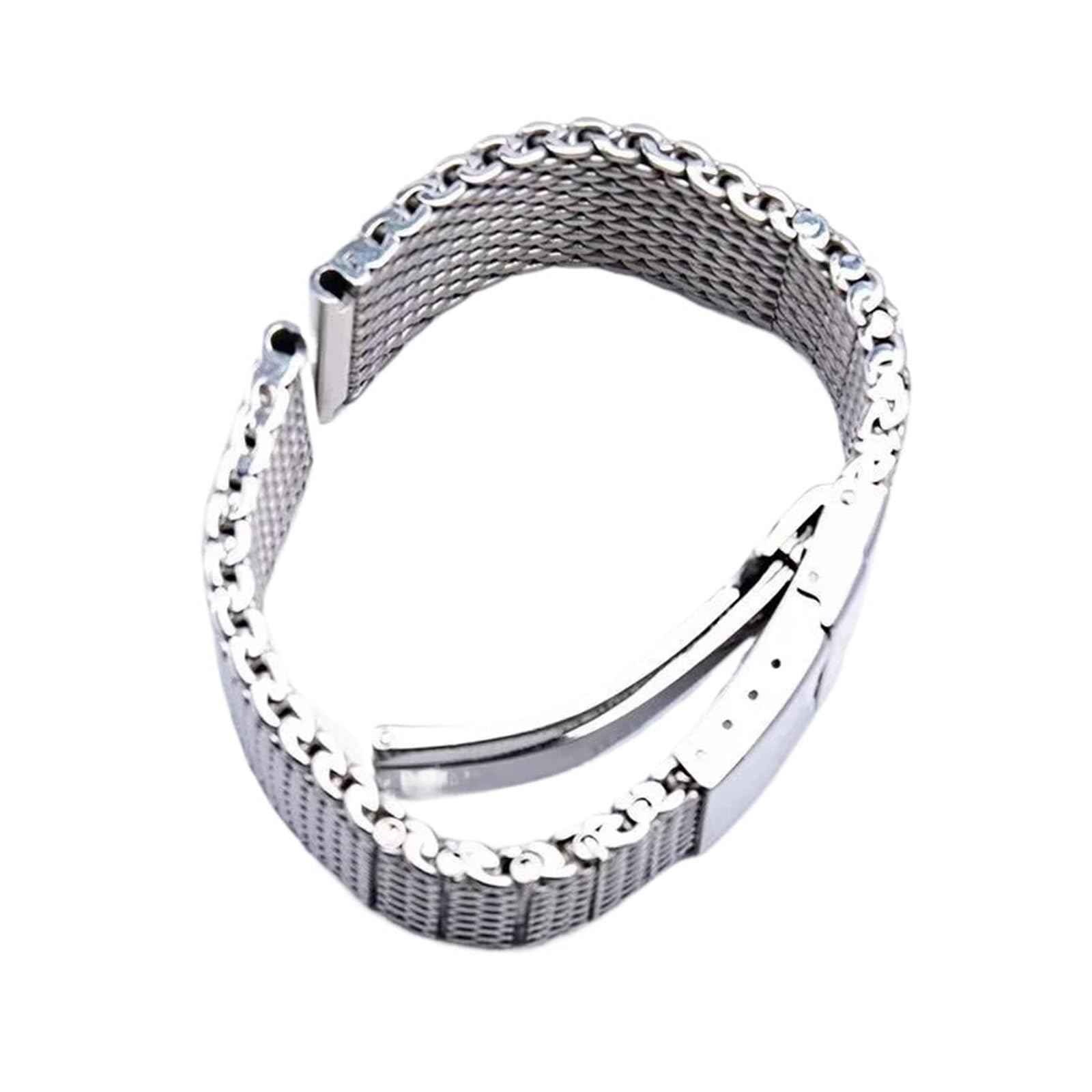Genérico Compatible con Pulsera de eslabones Rosca Plateada Breit Super Ocean/Avenger/Navitimer-22 mm