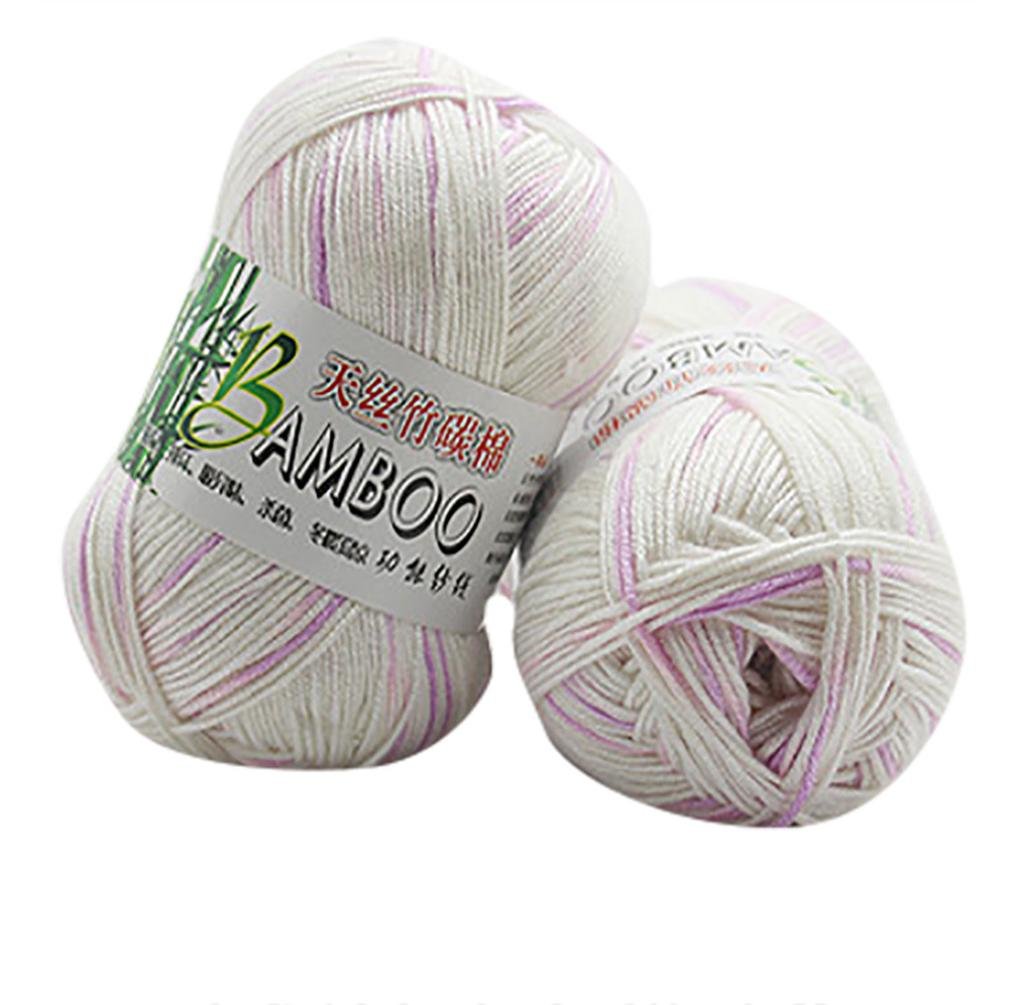 JoyJay New 100% Bamboo Cotton Warm Soft Natural Knitting Crochet Knitwear Wool Yarn 50g D (E)