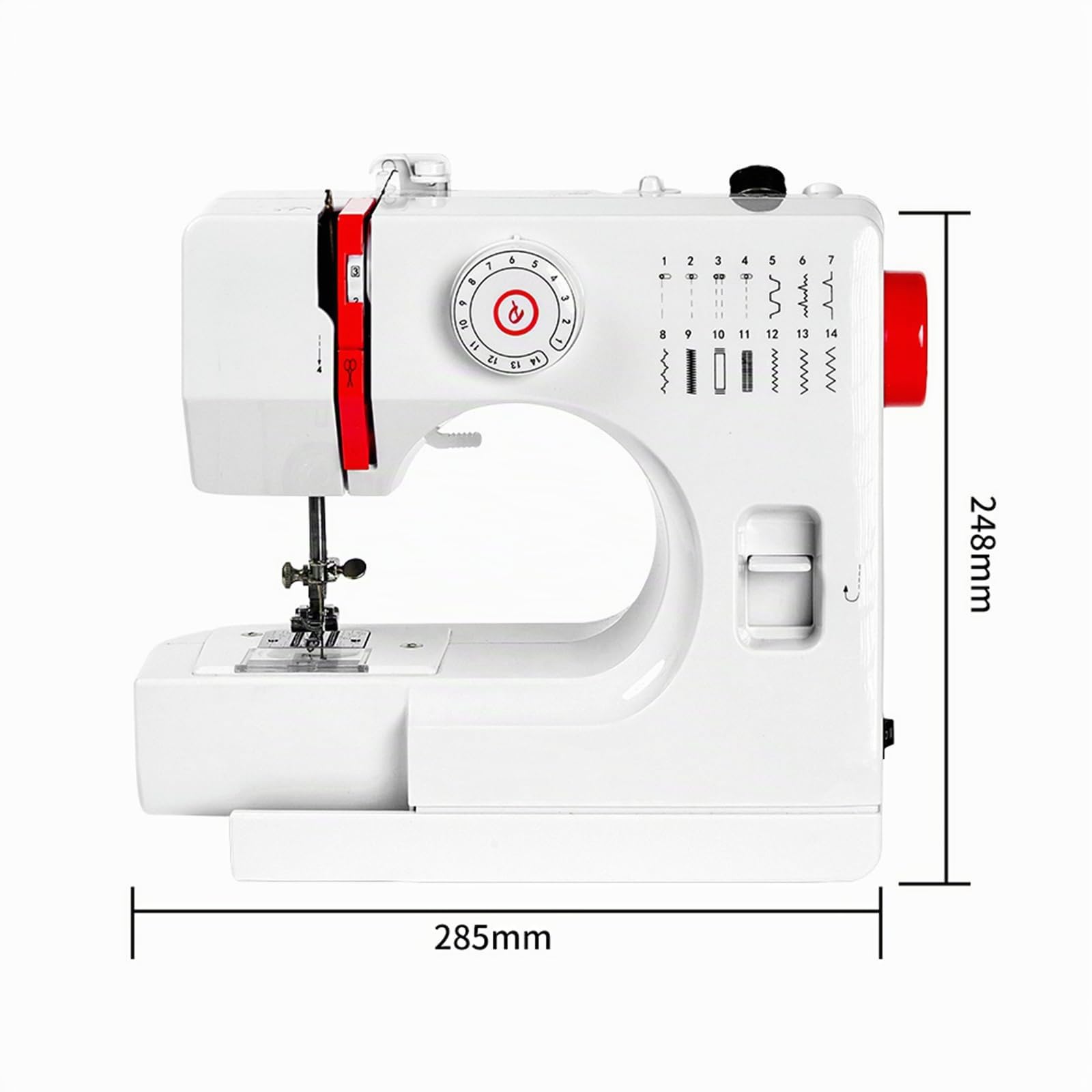 728 Máquina de Coser Portátil Eléctrica Compacta para Hogar, 14 Puntadas Integradas, Fácil Uso con Luz LED, Mini Costura Electrica para Jeans (Incluye Accesorios de Costura)