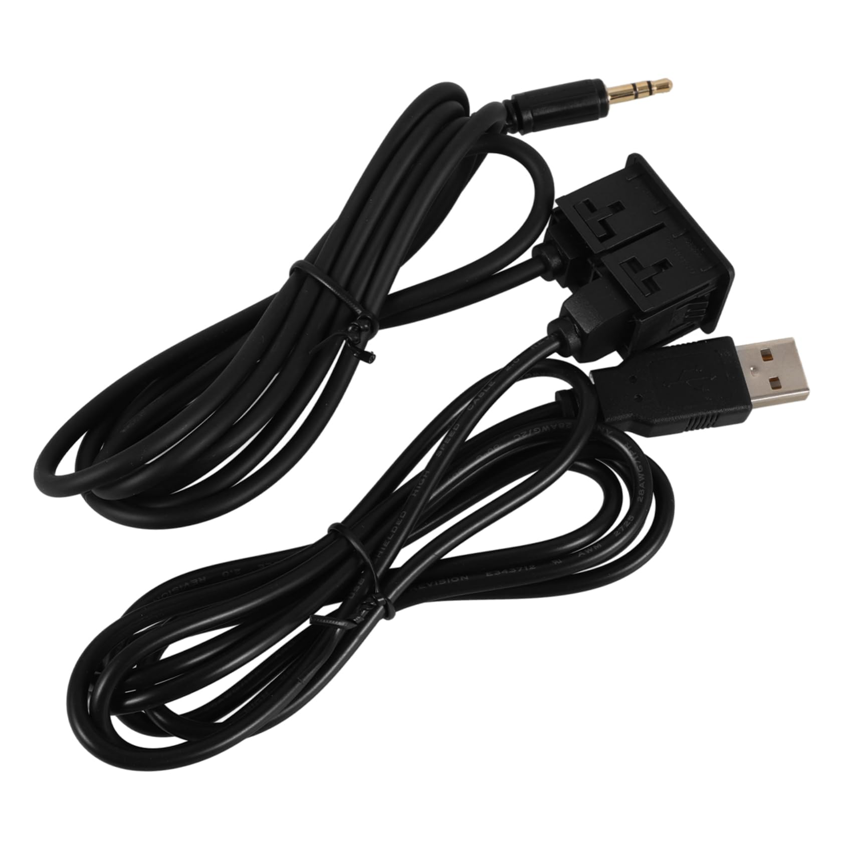 PartyKindom 5piezas Cable De Extensión USB y Audio para Montaje Empotrado Coche Instalación Sencilla Compatible Varios Modelos De Vehículos