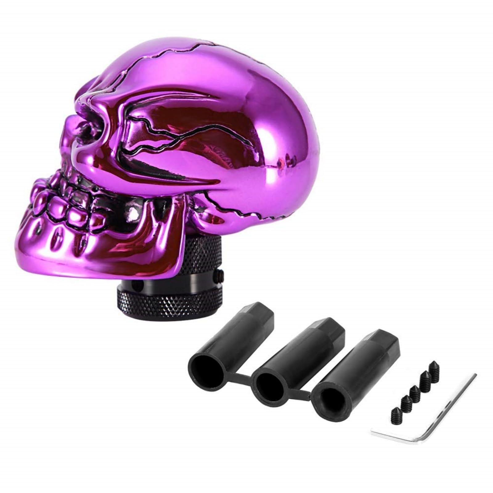 Fictory Gear Shift Knob Lever-Skeleton Skull Head Car Modified Gear Shift Knob Stick Lever Shifter Universal(Purple)