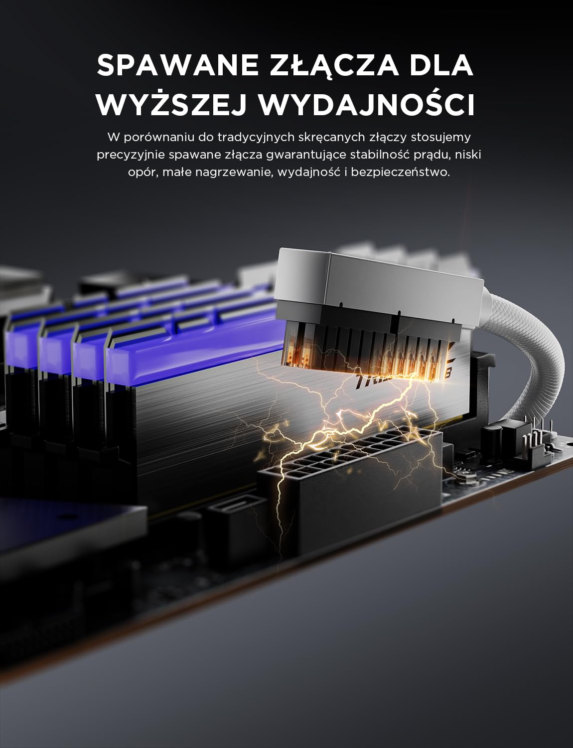 AsiaHorse Hydrus 24-pinowy przedłużacz kabla PSU R, PC 24-pinowy kabel Sleeved Cable do 24-pinowego ATX [18AWG], zasilacz Cable Extensions, 5 V 3 Pin ARGB SYNC HYDRUS-24PIN-WHITE-L-30CM
