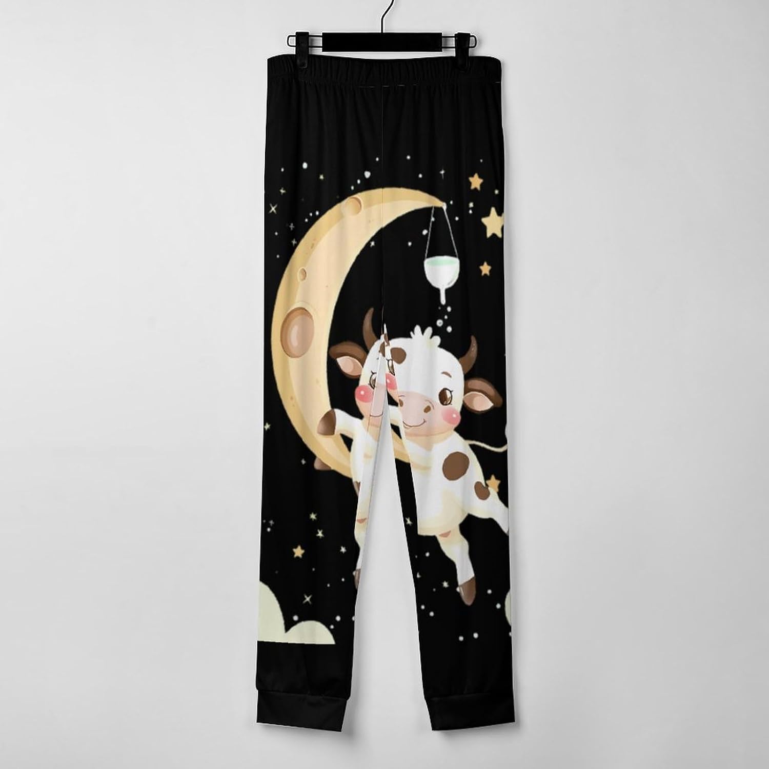 Cute Cow Jumping over The Moon Soft Women Pajamas Pants Long Lounge Bottoms Pant Sleepwear Nightwear Pjs