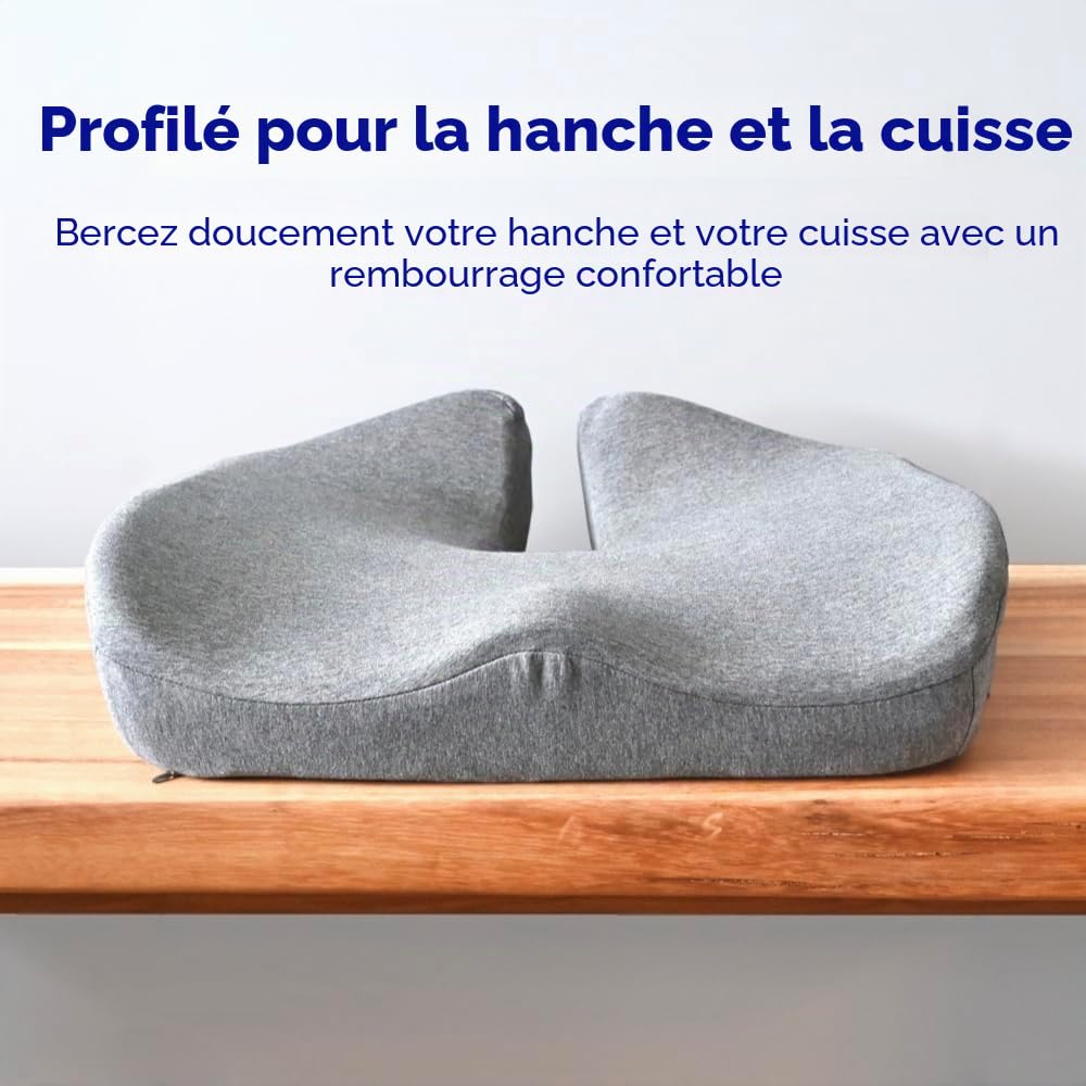 Cushion Lab Coussin de siège breveté pour soulager la Pression Pendant de Longues Heures Assis sur Une Chaise de Bureau/Maison, Voiture, Fauteuil Roulant – Mousse à mémoire de Forme Extra Dense pour