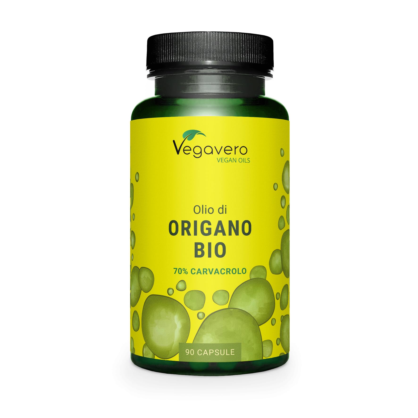 Olio di ORIGANO BIO Vegavero® | con 70% di Carvacrolo e 2,5% Timolo | per Candidosi e Mughetto | 90 capsule | Vegan