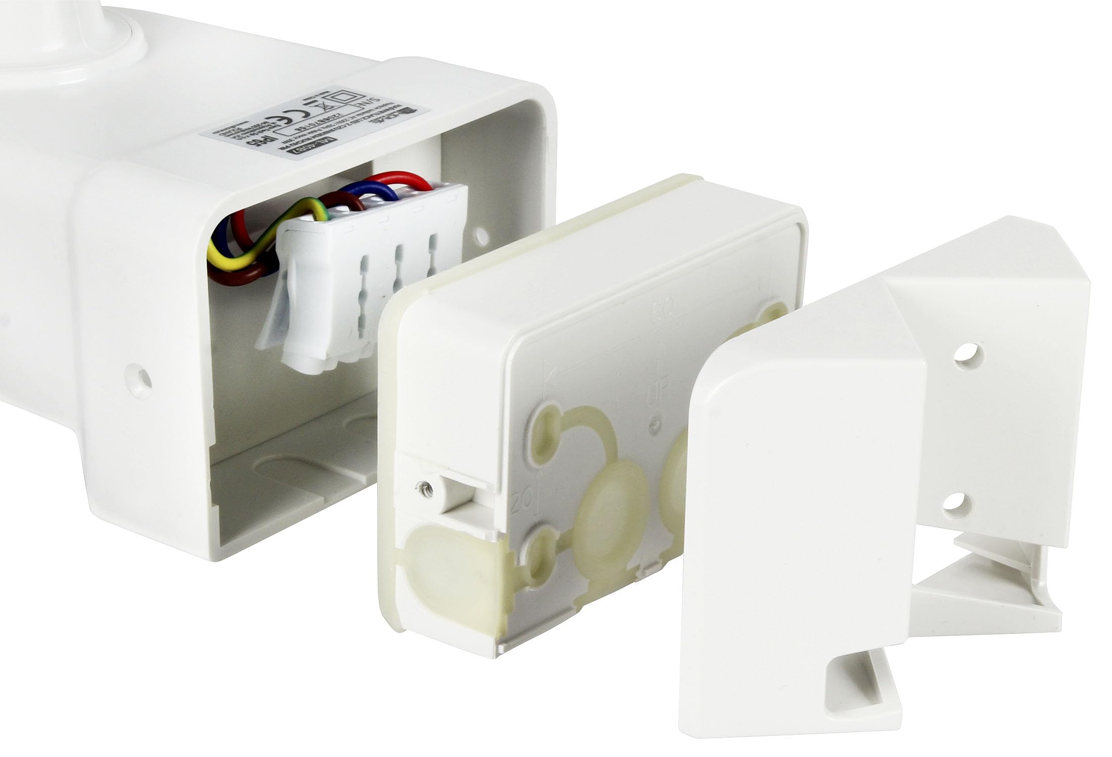 Faretto da esterno LED “EL HOME” ML-40B7 con sensore di movimento 10 m / 240° PIR, 30W, 2200lm, sensore crepuscolare, IP65, AC 230V - per uso esterno, applique, lampada da giardino, faretto - bianco