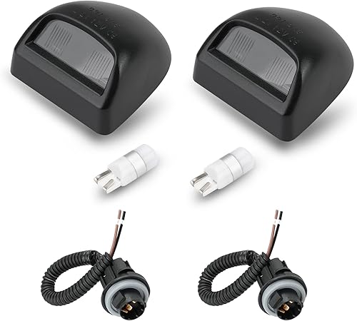 Bestview Luces de Matrícula Etiqueta Lámpara Trasera con Cubierta de Carcasa Enchufe Bombillas Blancas 6000K Conjunto de Repuesto para Chevy