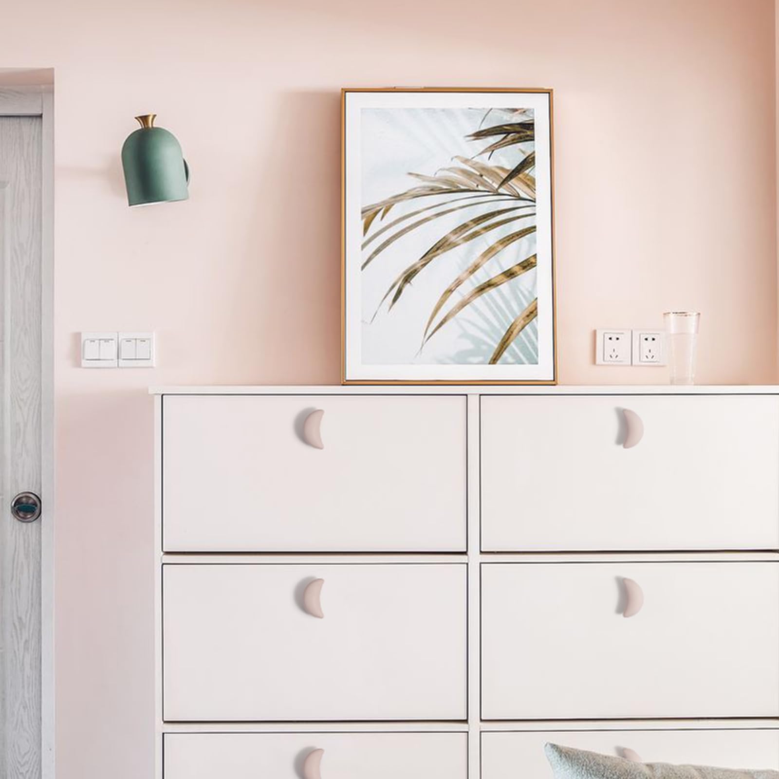 Evionlin 2 Pomos De Cerámica Con Forma De Luna Azul Para Cajones, Tiradores De Armario De Dibujos Animados, Lindos Accesorios Para Decoración De Dormitorio Para Habitación De Niños, Pomos De Aparador