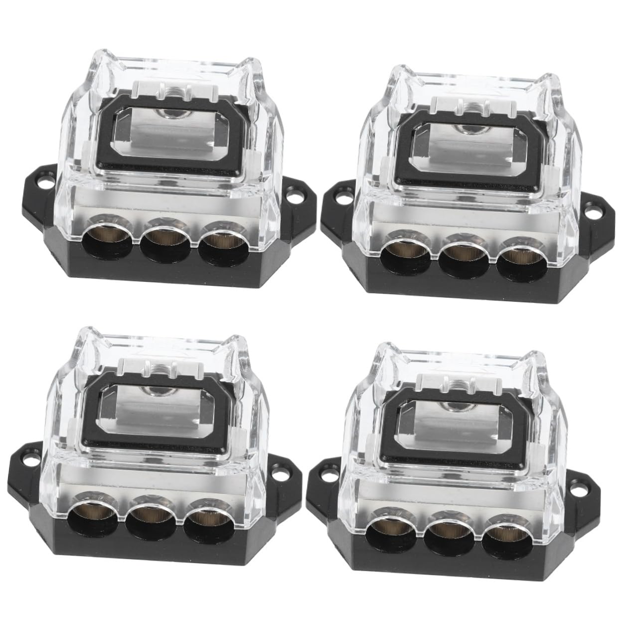 Gatuida 4pezzi Portafusibili Per Auto Audio Blocco Distribuzione Fusibili Vie Per Amplificatore Facile Installazione Materiali Resistenti e Affidabili Compatibile Con Diversi Sistemi Audio