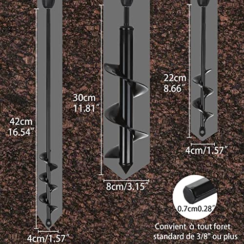 Erdbohrer Set für Bohrmaschine – 3 Stück Gartenbohrer von Senenqu