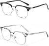 Blue Light Blocking Glasses - 2PCS Fashion Gaming Glasses with Blue Light Filter, Anti Glare & Headache Relief