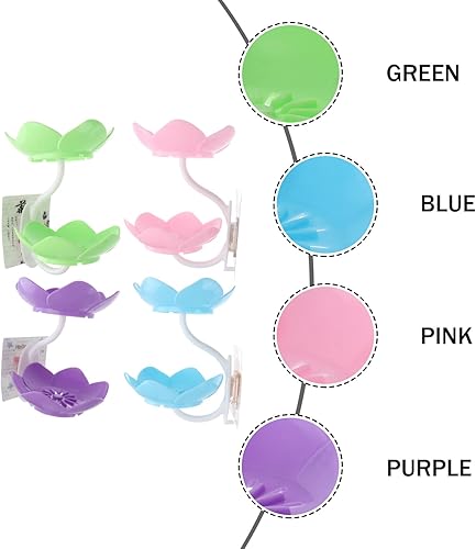 Miniatura 3 de Alipis Jabonera de flores en forma de flor 4pcs Jabonera floral Jabón de pared Soporte de jabón de pared de succión