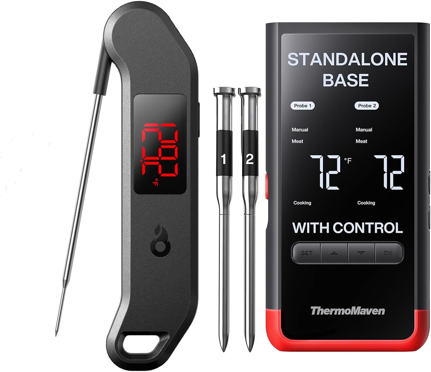 ThermoMaven Wireless Meat Thermometer Bundle with Instant Read Meat Thermometer