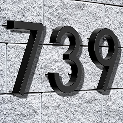 6" Floating Stainless Steel Address House Number, Modern Metal Anti-Rust House Numbers With Nail Kits For Door Garden Mailbox Decor Visibility Signage (3) #TOP4