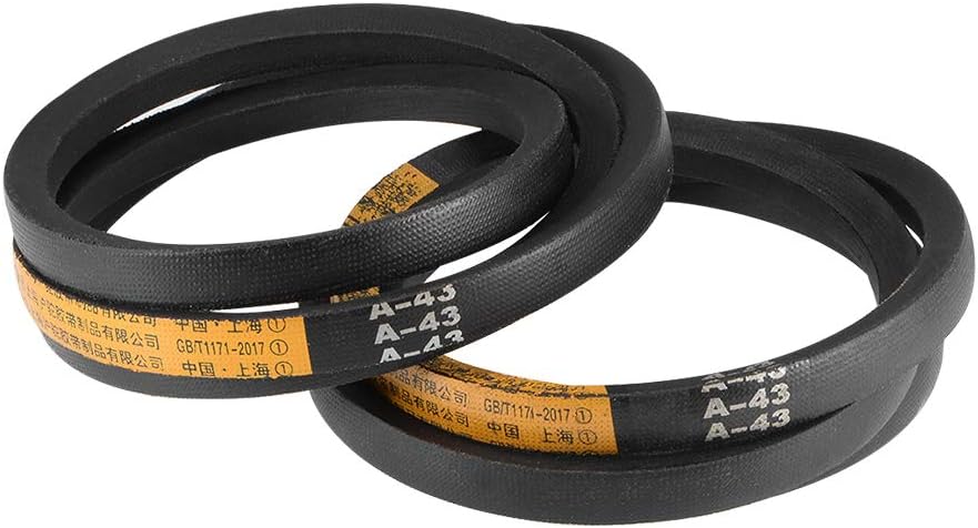 – sourcing map A43 Drive V-Belts 43" Pitch Length 13mm Width 8mm Thick JIS Standard A-Section Rubber Drive Transmission Belt 2pcs