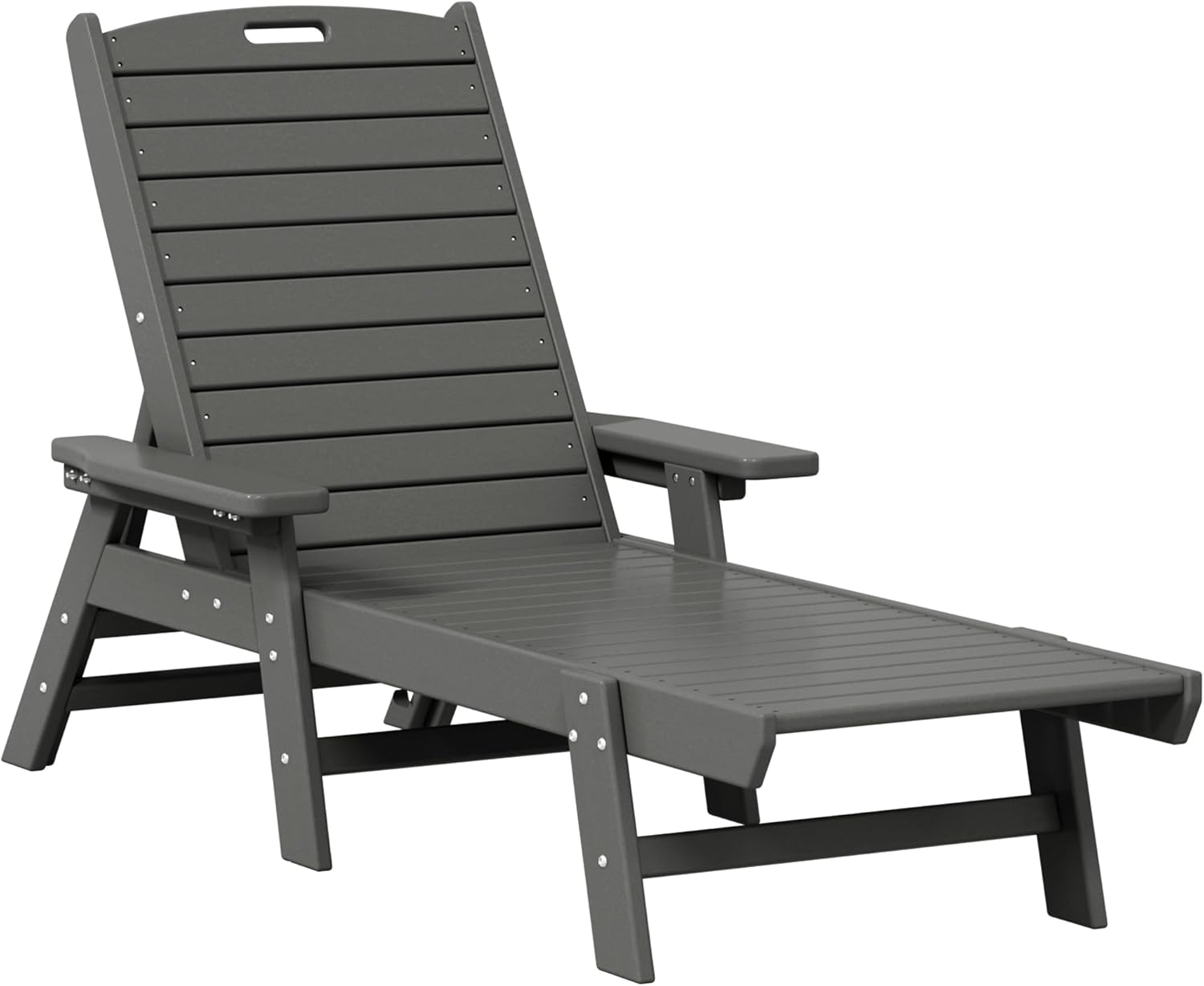 WestinTrends Malibu Poly Reclining Chaise Lounge Set with Table Gray