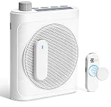 Gicorino Voice Amplifier for Teachers with Dual Magnetic Wireless Lavalier Microphones & Noise Reduction - Bluetooth Portable Rechargeable Speaker for Classroom, Meetings, Yoga, Speeches (White)
