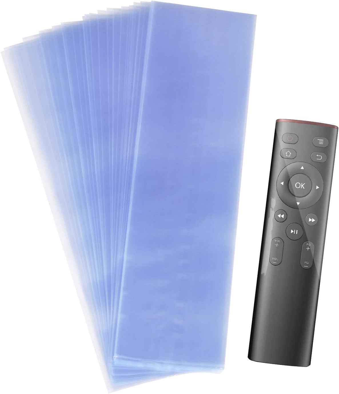 Morepack Remote Control Shrink Wrap Bags,2.4x7 Inches 100 Pieces Remote Control Cover Protector