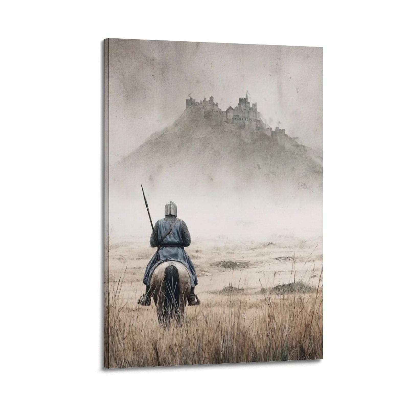 XKUGA Crusader Of The Templar Knight Medieval Poster Gothic Modern Decorative Canvas Prints - Ideal Wall Art for Family, Man Cave, Game Room, Boys & Girls Bedroom 24x36inch(60x90cm)
