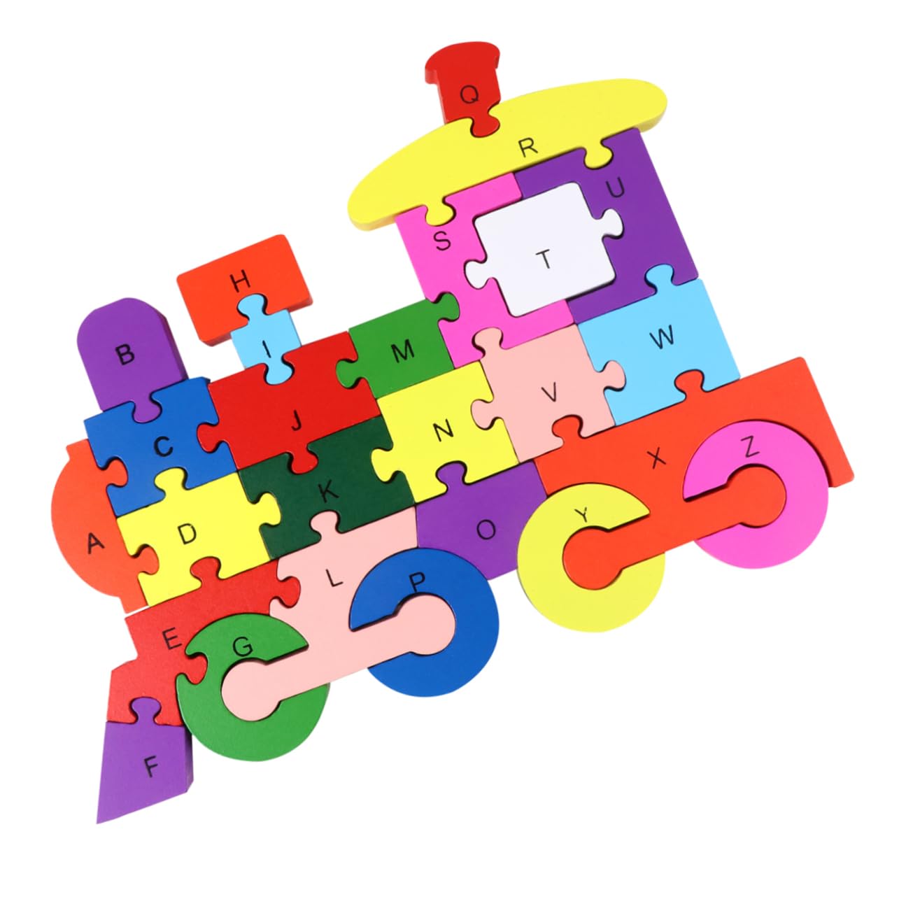 SUPVOX Puzzle Bois Alphabet Éducatif pour Enfant Cartoon Train