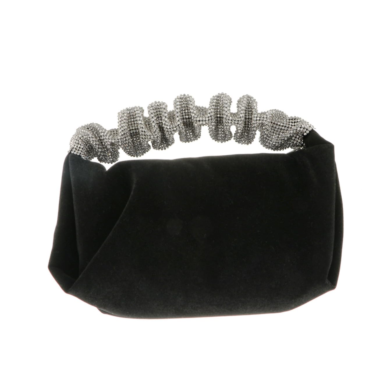 GALPADA Negro Bolso de Terciopelo de Imitación de Gemas Fiesta