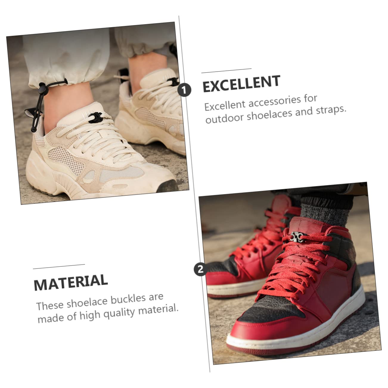 LIFKOME Boucle De Réglage En Paracorde Boucles De Sangle De Chaussures Clip De Sangle De Chaussure Boucle De Lacet De Chaussures Dentelle De Chaussures De Camping Plastique