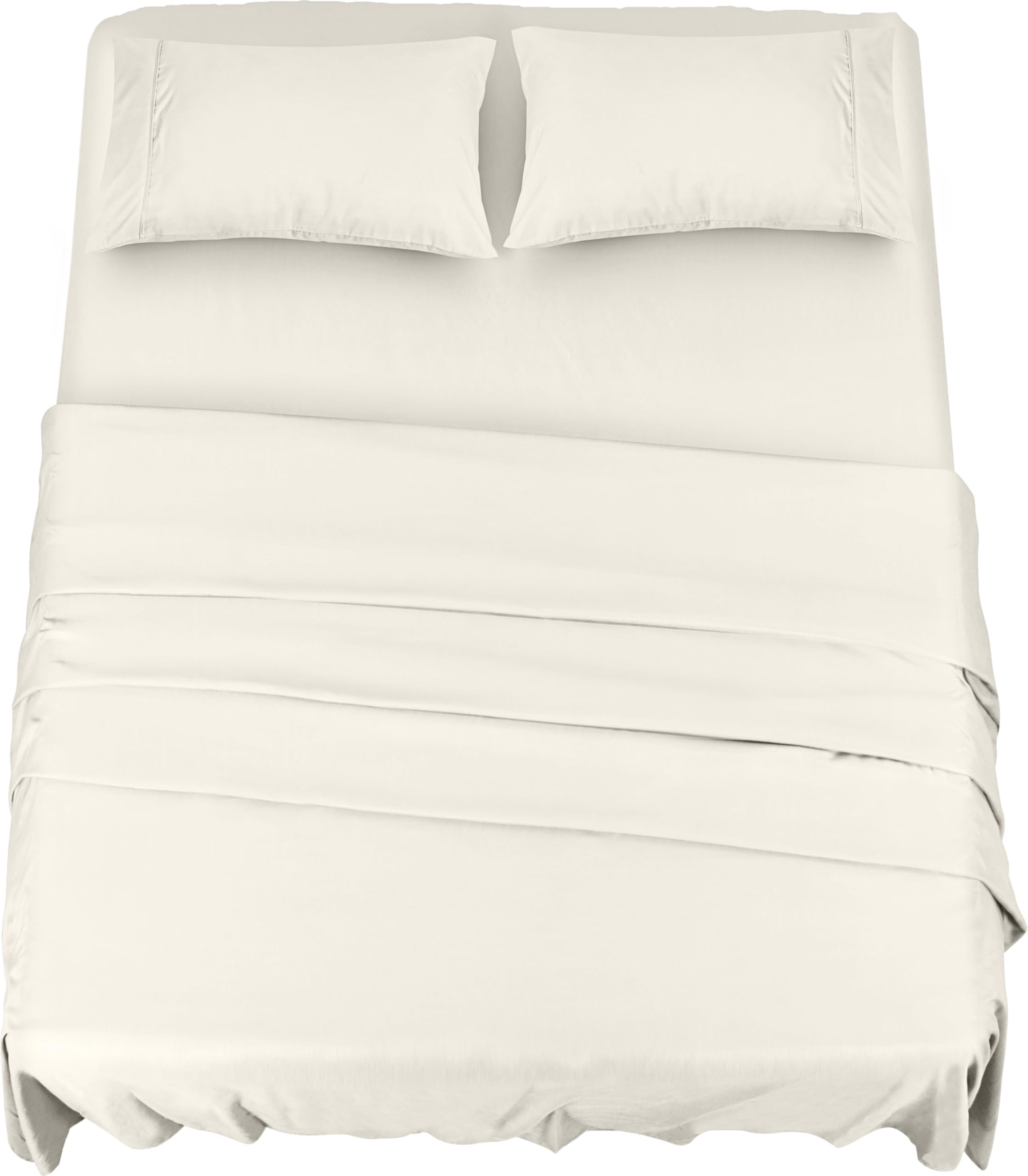 Utopia Bedding 4 Piece Bedsheet Set (For Bed Sheet 180x200cm, Ivory) - Polyester Microfiber Fabric - 1 Fitted Sheet & Flat Sheet with 2 Pillowcases 50x75cm — image 1
